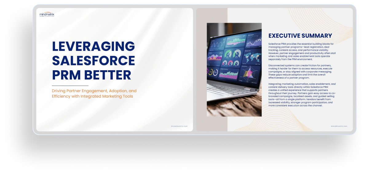 >Mindmatrix + Salesforce PRM - Better Together